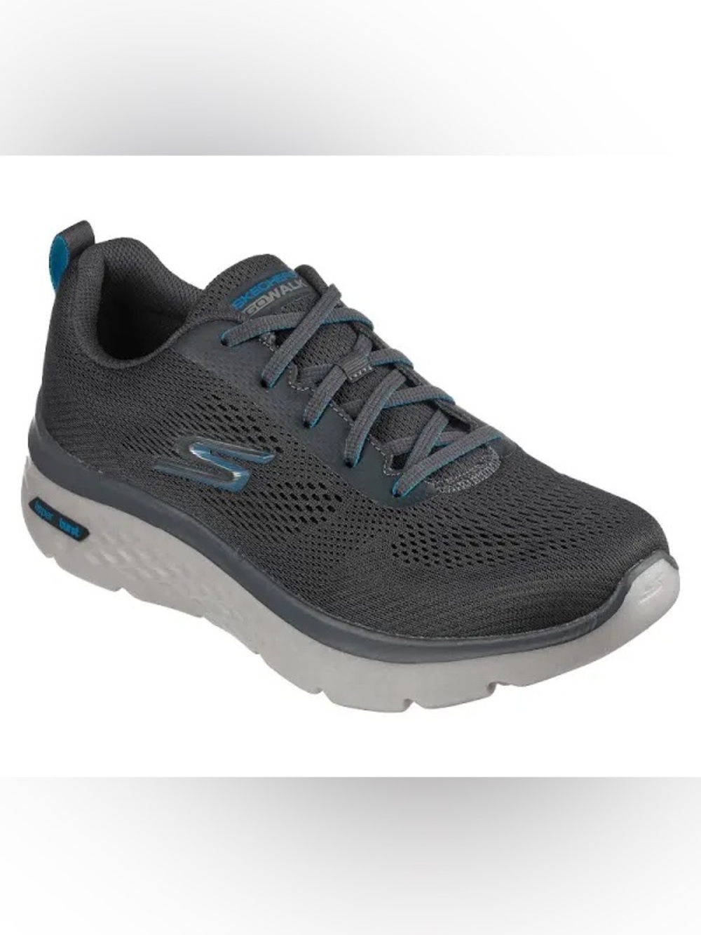 Skechers Go Walk Hyper Burst Sneakers memory foam grey blue mens 8.5 women’s 10